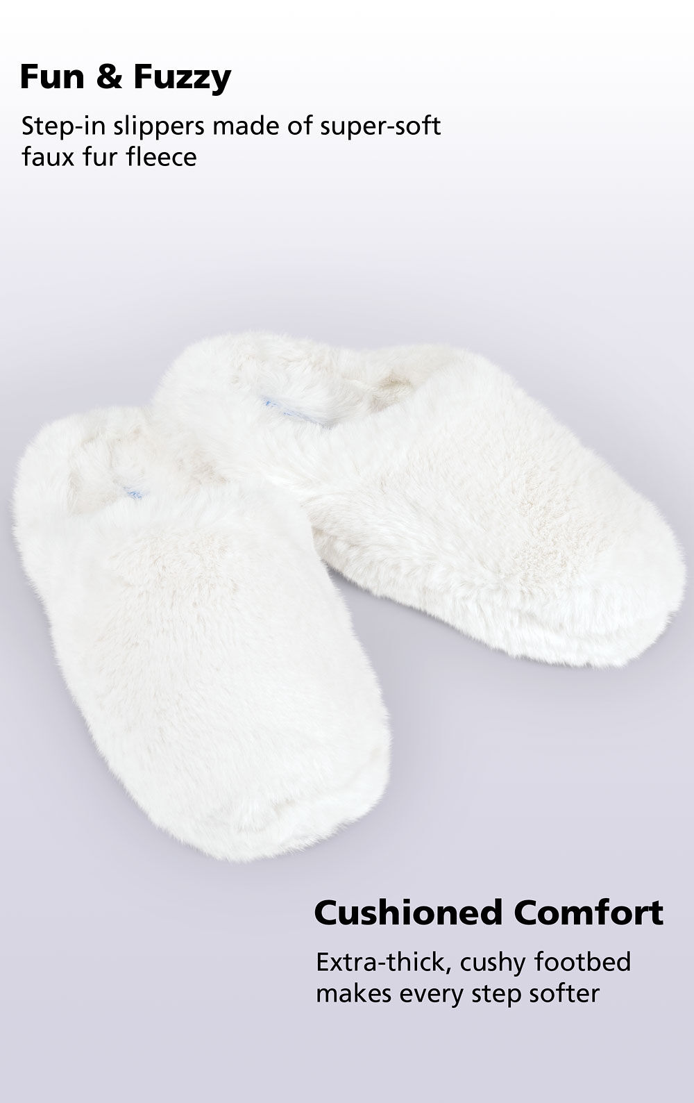 white fuzzy slippers