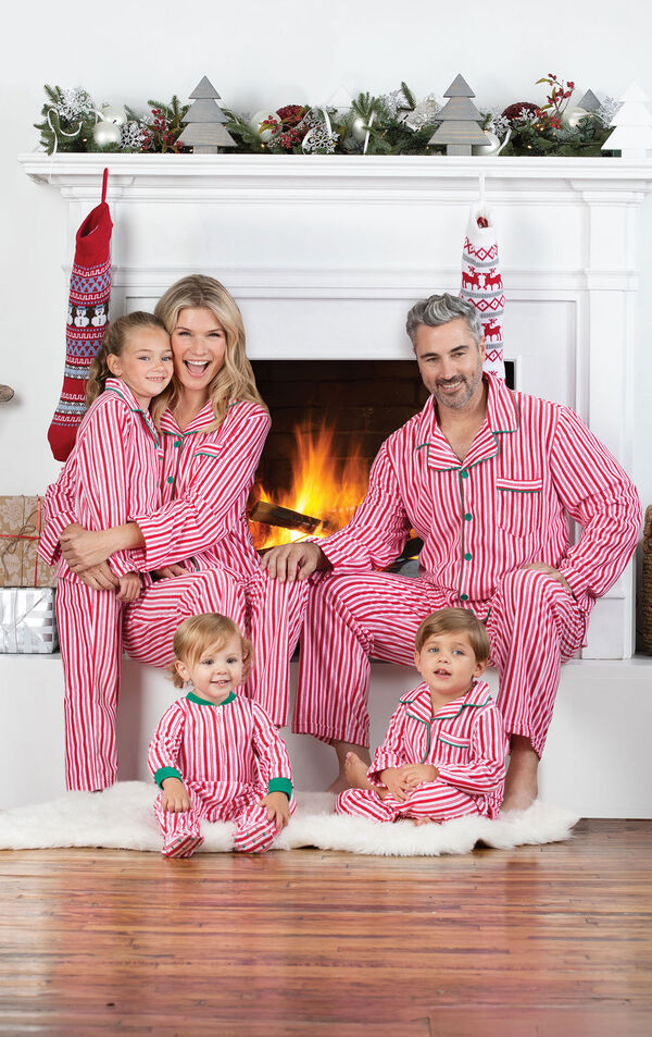 Candy Cane Fleece Matching Family Pajamas