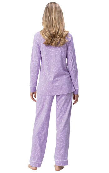 Classic Polka-Dot Pullover Pajamas - Lavender