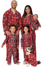 Americana Plaid Snowflake Matching Family Pajamas image number 0