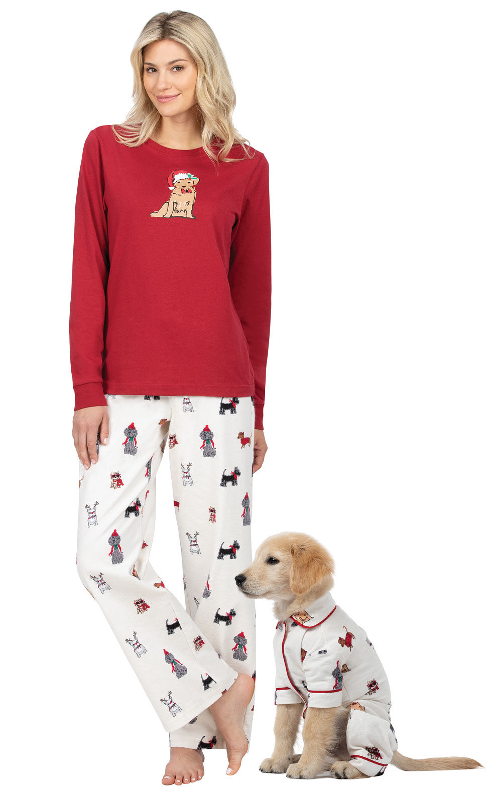 Christmas Dogs Print Flannel TJs for 