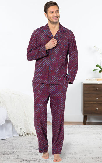 Foulard Classic Button-Front Pajamas - Burgundy