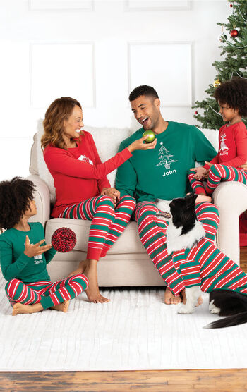 Christmas Stripe Matching Family Pajamas