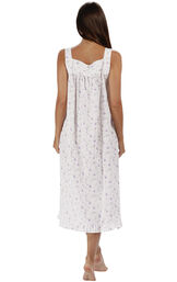 Model wearing Nancy Nightgown in Lilac Rose for Women, facing away from the camera image number 1