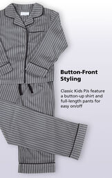 Button-Front Boys Pajamas - Gray Stripe image number 3