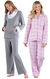 Gray Super Soft Cowl Neck & World's Softest Flannel Boyfriend Pajamas - Pink