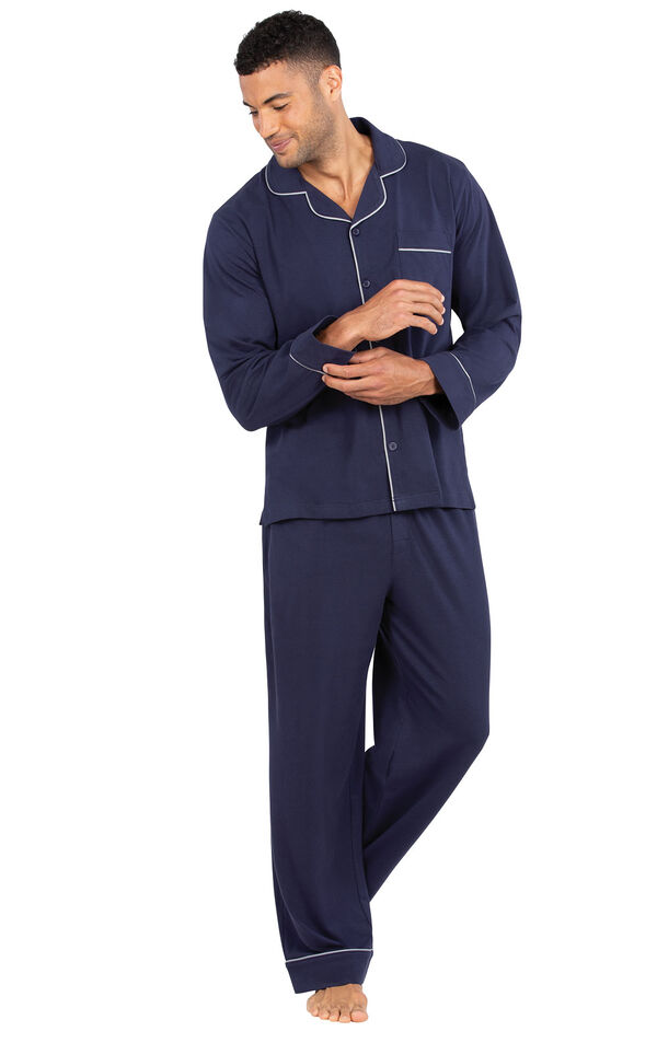 Solid Classic Button-Front Pajamas image number 0