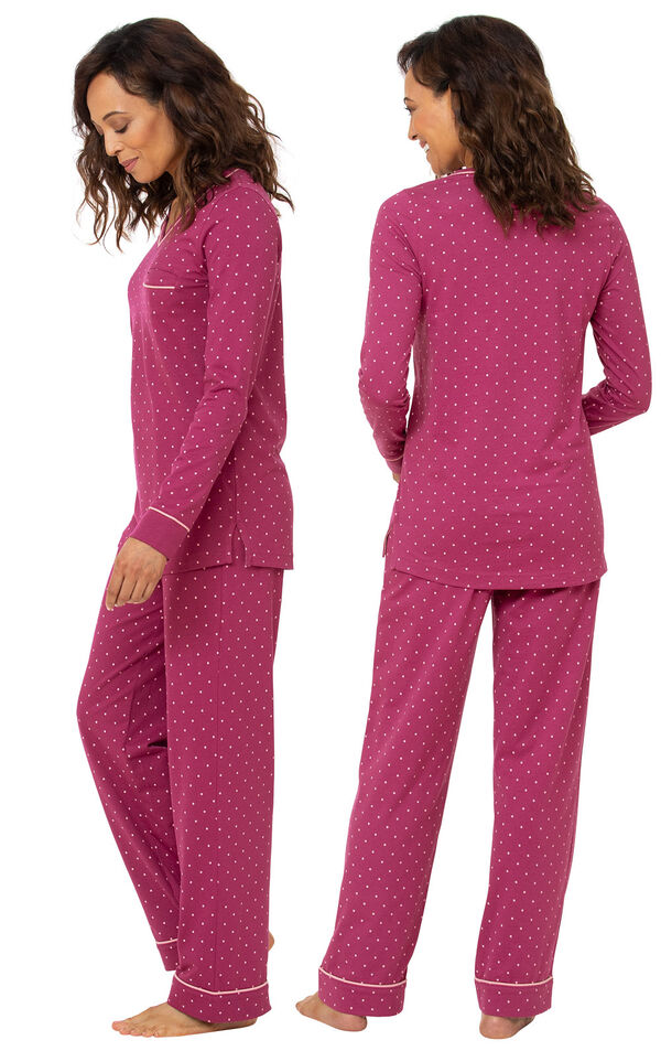 Classic Polka Dot Jersey Pullover Pajamas