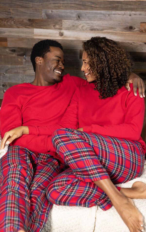 Stewart Plaid Flannel His & Hers Matching Pajamas image number 0