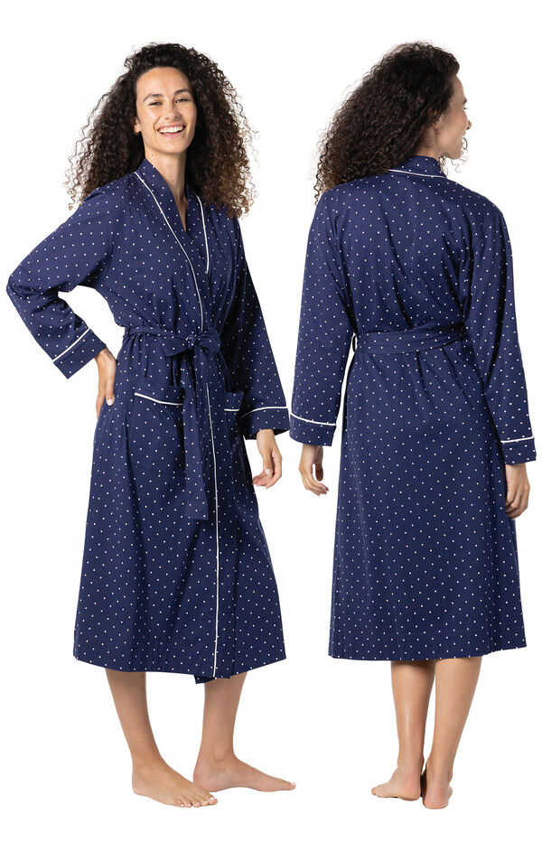 Classic Polka-Dot Mid-Length Robe image number 4