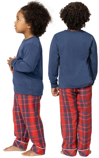 Americana Plaid Hoodie Toddler Pajamas