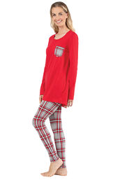 Addison Meadow Long Sleeve Legging Set - Red Plaid image number 2