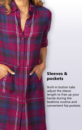 Built-in button tabs adjust the sleeve length to free up your hands during the bedtime routine image number 3