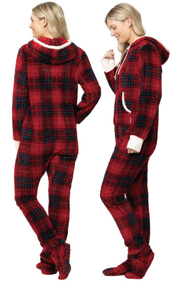 Cozy Holiday Hoodie-Footie   Womens Pajamas