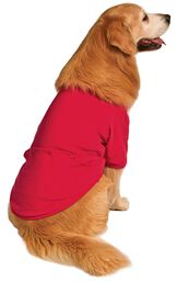 Model wearing Red Dropseat Onesie PJ - Pet image number 0
