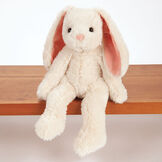 15" Buddy Bunny - Front View of ivory Bunny with pink ears and brown eyes sitting on a shelf image number 0