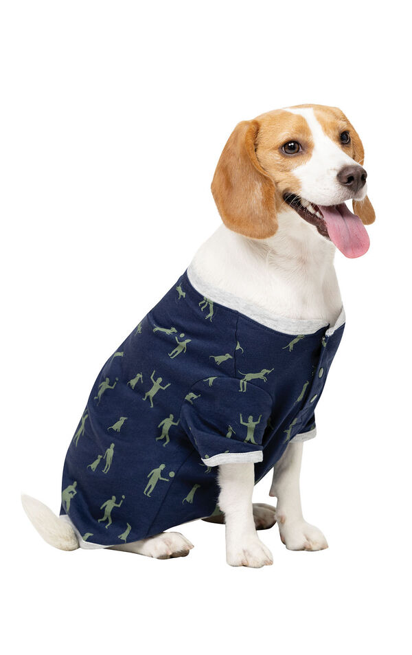 Navy Dog Dad Print Pet & Owner PJ image number 0