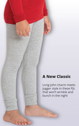 Long-john charm meets jogger style in these PJs that won't wrinkle and bunch in the night image number 4