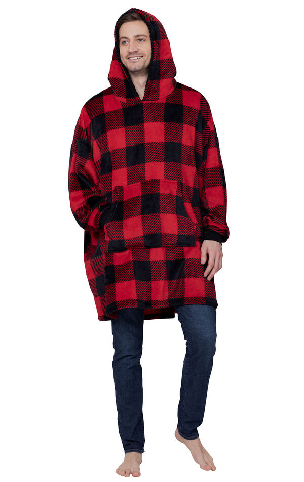 Buffalo Plaid Fleece Loungee for Men One Size image number 0