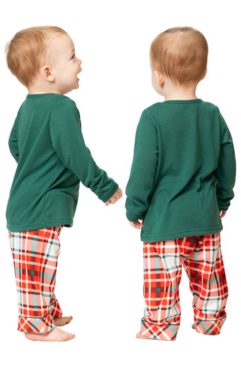 Modern Plaid Pullover Infant Pajamas - Evergreen