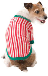 Model wearing Candy Cane Stripe Fleece PJ - Pet