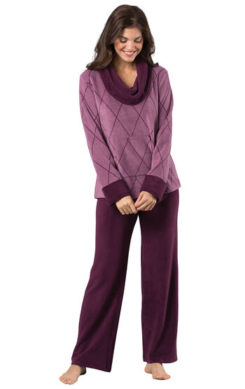 Cat Nap Purple Jogger Pajama Sleep Set - X-Large