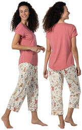Playful Blooms Pocket Tee Capri Pajamas image number 2