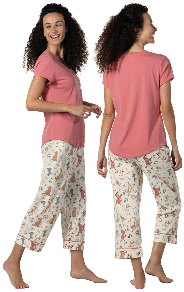 Playful Blooms Pocket Tee Capris Pajamas