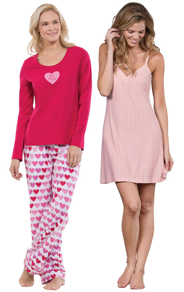 Be Mine PJs and Pink Naturally Nude Chemise image number 0