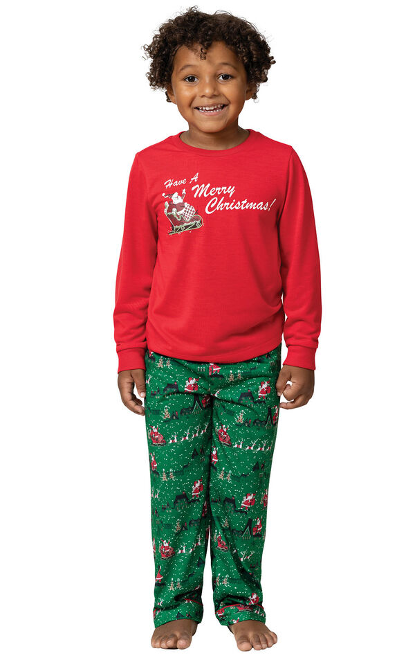 Santa's Sleigh Boys Pajamas image number 0