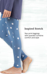 Inspired Stretch - blue gingham leggings with spandex combine comfort and style image number 4