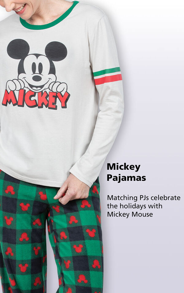 Long-sleeve jersey pajama top is cozy and warm with mickey mouse graphic image number 2