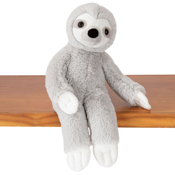 15" Buddy Sloth - Front view of slim gray and white Sloth sitting on shelf image number 0