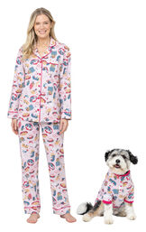 Dog Tired Boyfriend Matching Pet and Owner Pajamas image number 0