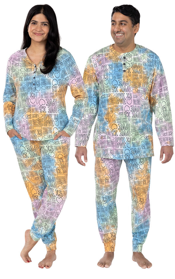 Love is Love Couples Pajamas image number 0