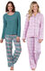 World's Softest Flannel Teal Plaid Pullover PJs & Pink Plaid Boyfriend PJs