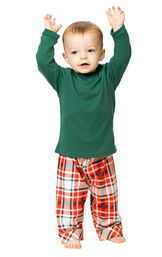 Modern Plaid Pullover Infant Pajamas - Evergreen image number 0