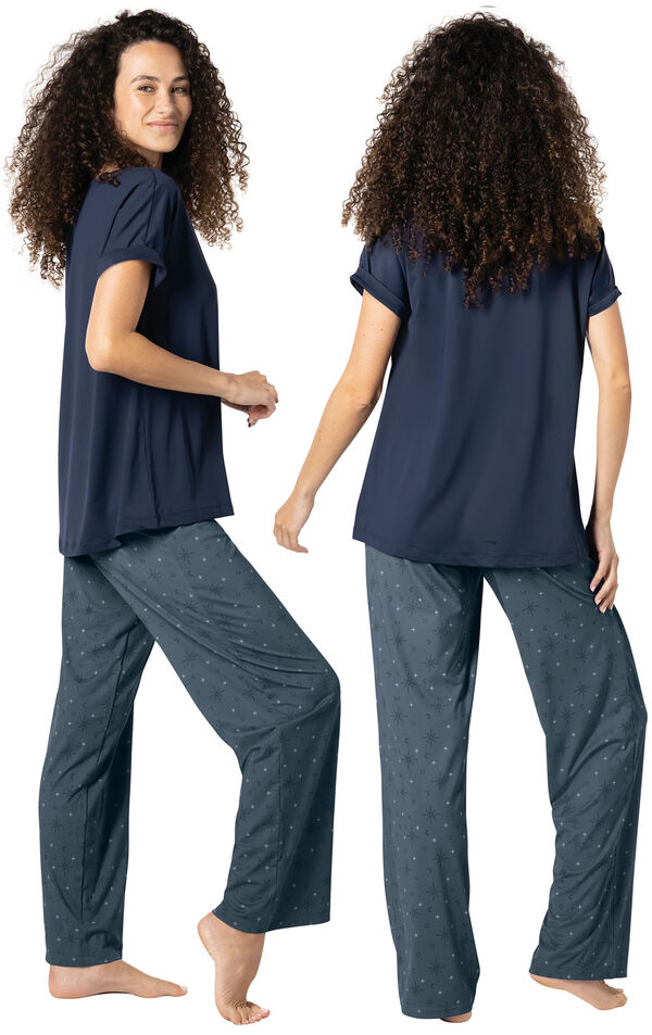 Short Sleeve Shirt Cooling Pajama Set image number 2