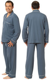 Solid Classic Button-Front Pajamas image number 2