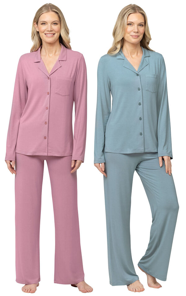 Rose & Calming Blue Consciously Cozy Boyfriend PJs Gift Set image number 0