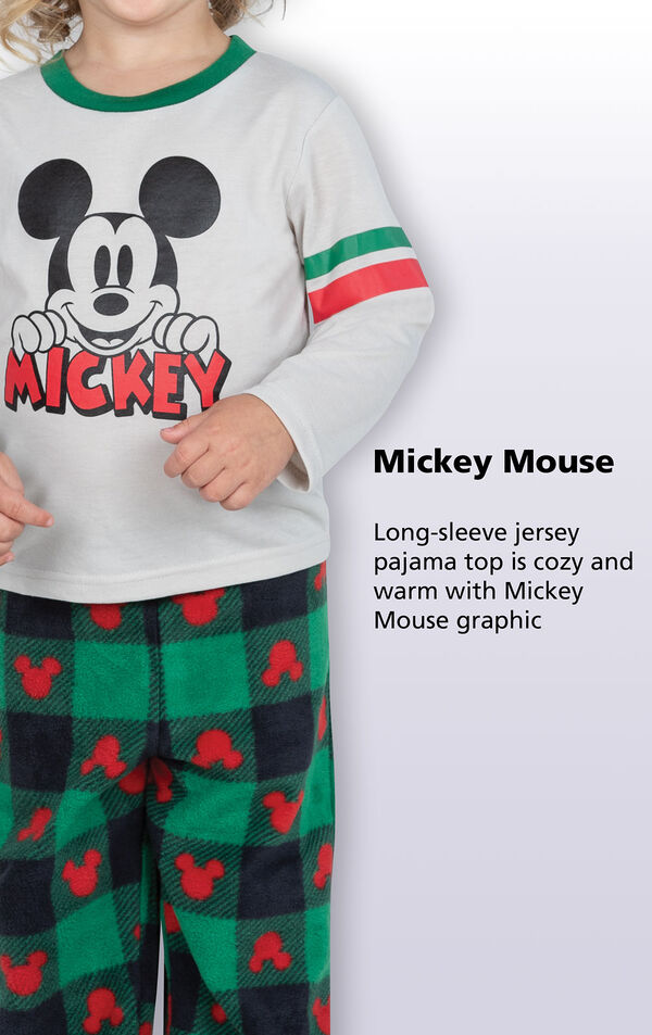 Long-sleeve jersey pajama top is cozy and warm with Mickey Mouse graphic image number 1