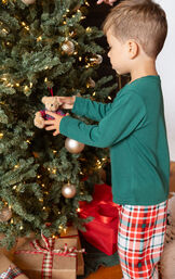 Modern Plaid Pullover Toddler Pajamas - Evergreen image number 3