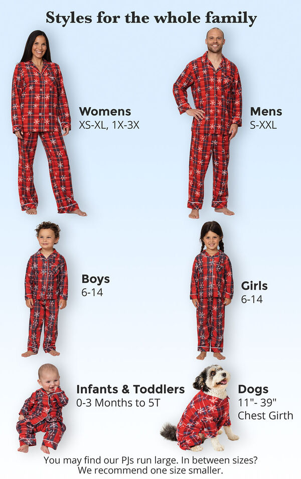 Americana Plaid Snowflake Matching Family Pajamas image number 4