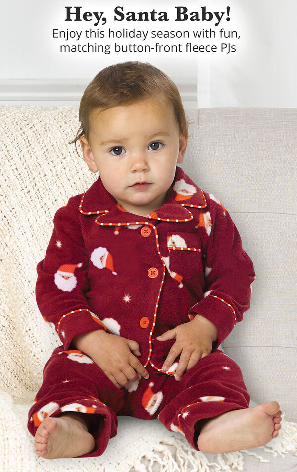 Santa Fleece Infant Pajamas image number 1
