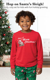 Santa's Sleigh Boys Pajamas image number 2