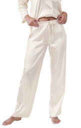 Smooth Seduction Satin Button-Front Pajamas image number 4