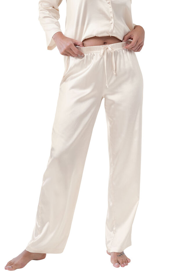 Smooth Seduction Satin Button-Front Pajamas image number 3