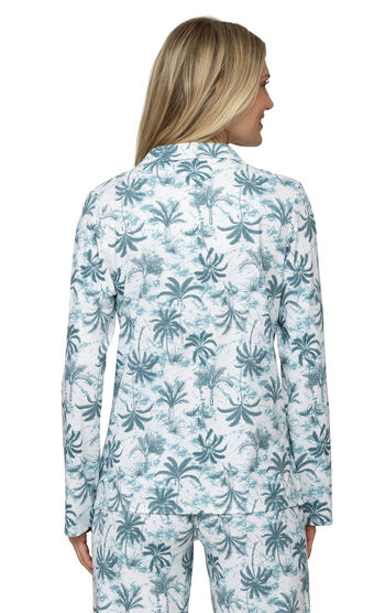 Button-Front Cooling Pajama Shirt - Palm Tree