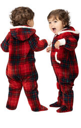 Cozy Holiday Hoodie-Footie Infant Pajamas image number 1
