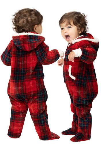 Cozy Holiday Hoodie-Footie Infant Pajamas